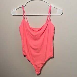 SKIMS Fits Everybody Cami Square Neck Bodysuit in Neon Coral - L
